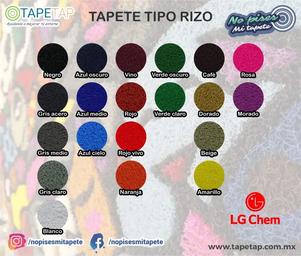 muestrario tapete tipo rizo LG Chem